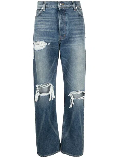Shop Rhude Boxer Distressed Straight-leg Jeans