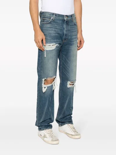 Shop Rhude Boxer Distressed Straight-leg Jeans