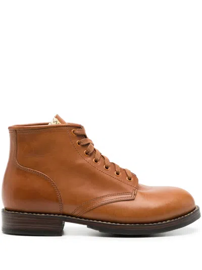 Shop Visvim Brigadier Leather Ankle Boots