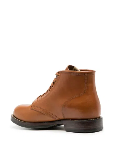 Shop Visvim Brigadier Leather Ankle Boots
