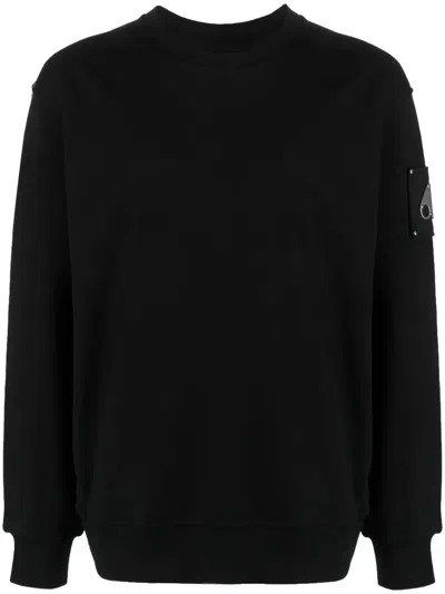 Shop Moose Knuckles Brooklyn Logo Plaque Cotton Sweatshirt
