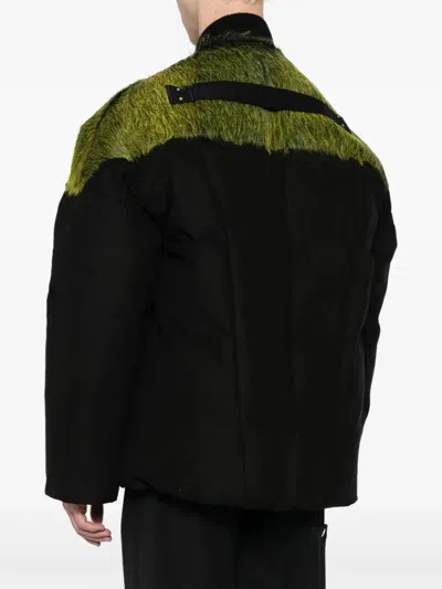 Shop Rick Owens Brushed-effect Panelled Padded Jacket