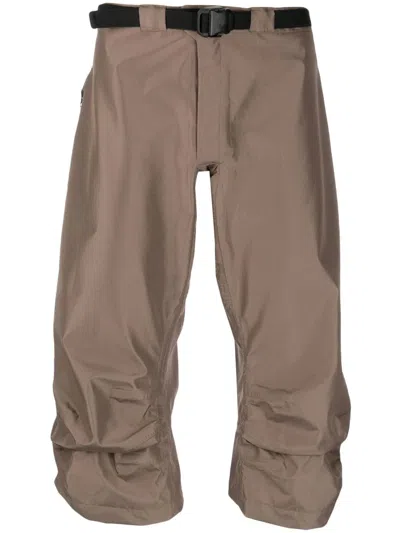 Shop Gr10k Buckle-fastening Satin Cropped Trousers