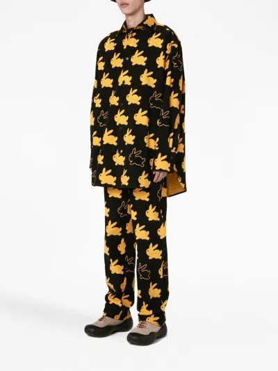 Shop Jw Anderson Bunny-print Straight-leg Trousers