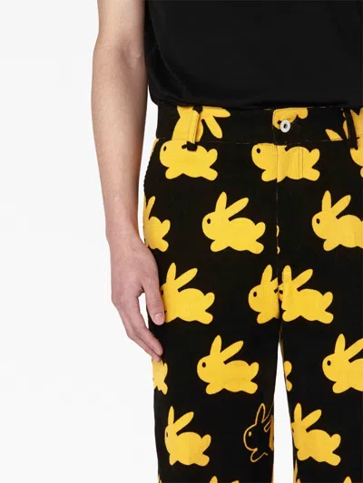 Shop Jw Anderson Bunny-print Straight-leg Trousers