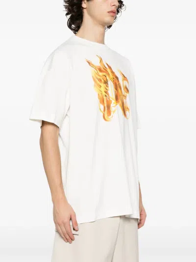Shop Palm Angels Burning Monogram-print T-shirt