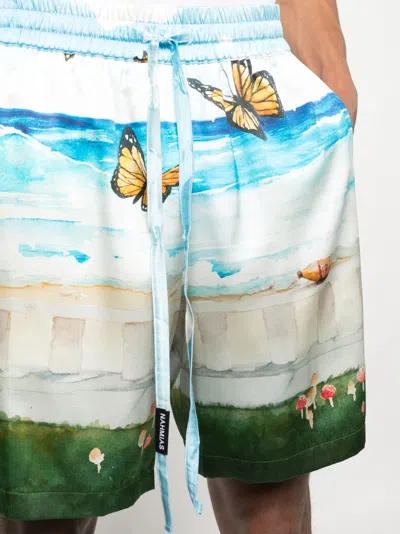 Shop Nahmias Butterfly Beach Silk Shorts
