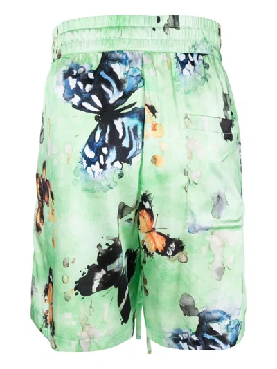 Shop Nahmias Butterfly-print Silk Shorts