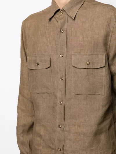 Shop Brioni Button Up Long Sleeve Shirt