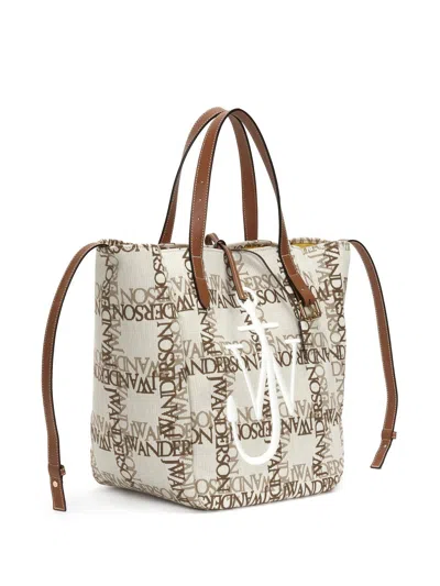 Shop Jw Anderson Cabas Logo-grid Tote Bag