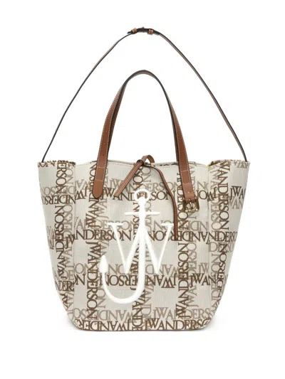 Shop Jw Anderson Cabas Logo-grid Tote Bag