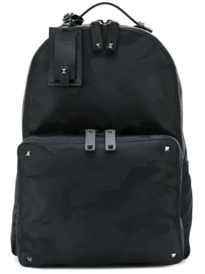 Shop Valentino Camouflage Backpack Black
