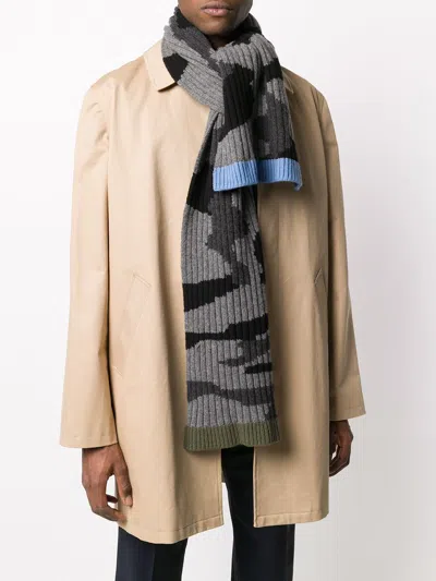Valentino Camouflage Pattern Knitted Scarf