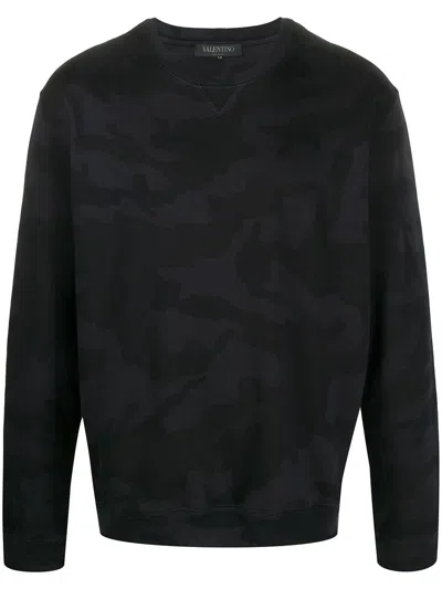 Shop Valentino Camouflage Print Crewneck Sweatshirt