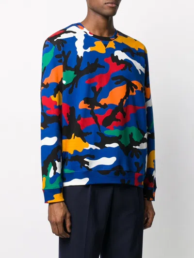 Valentino Camouflage Print Crewneck Sweatshirt