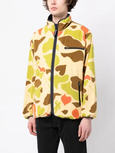 Shop Billionaire Boys Club Camouflage Print Reversible Fleece Jacket