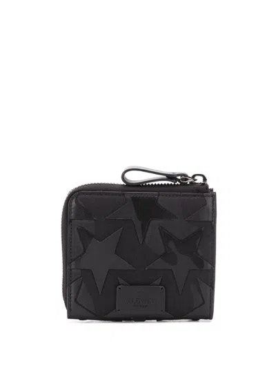 Shop Valentino Camouflage Star Patch Wallet