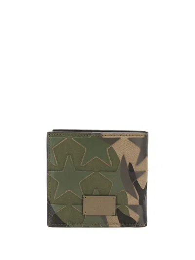 Shop Valentino Camouflage Star Patch Wallet