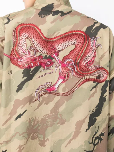 Shop Maharishi Camouflage-print Logo-embroidery Shirt