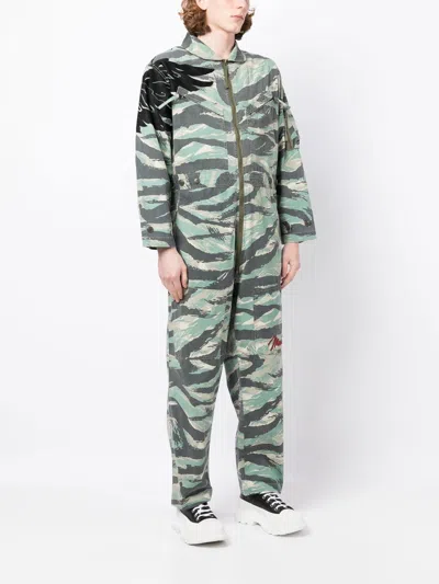 Shop Maharishi Camouflage-print Zip-up Jumpsuit