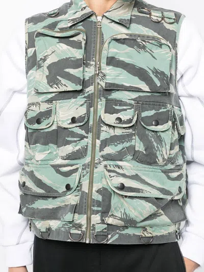 Shop Maharishi Camouflage-print Waistcoat