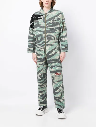 Shop Maharishi Camouflage-print Zip-up Jumpsuit