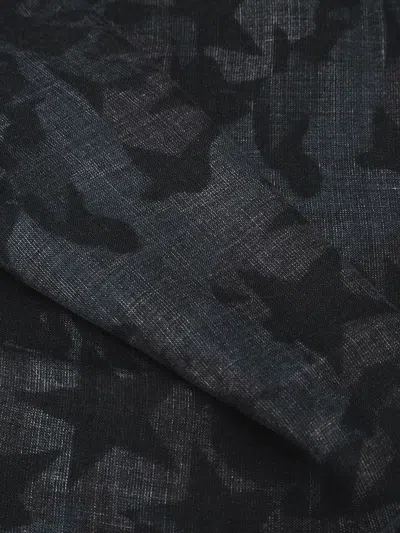 Valentino Camustars Print Frayed Scarf