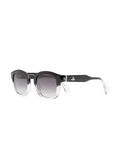 Shop Vivienne Westwood Cary Glossy Rectangle-frame Sunglasses