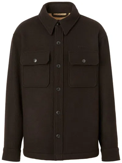 Shop Burberry Cashmere Shirt Jacket