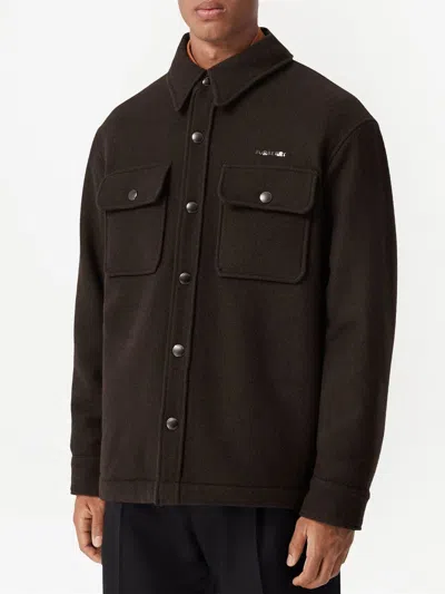 Shop Burberry Cashmere Shirt Jacket