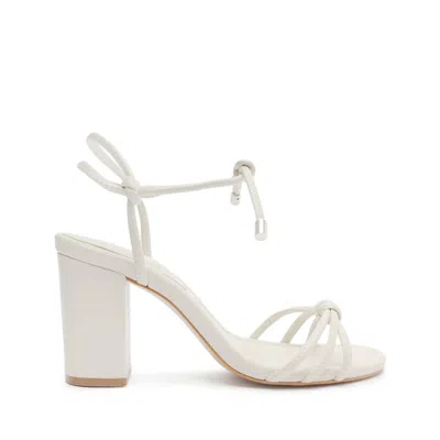 Shop Schutz Kate High Block Leather Sandal In White