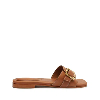 Shop Schutz Wavy Flat Sandal In Brown