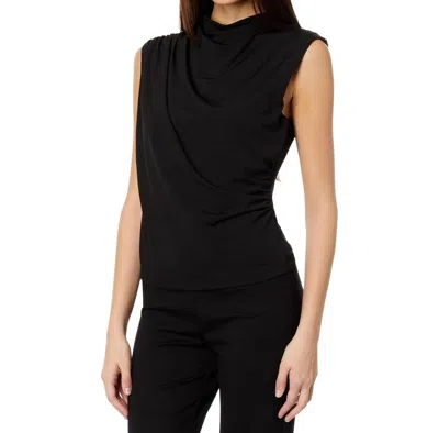Elliott Lauren Top Notch Draped Top In Black In Black