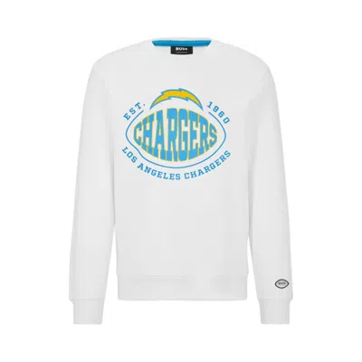 Shop Hugo Boss X Nfl Cotton-blend Sweatshirt With Collaborative Branding In Multi