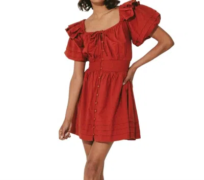 Shop Cleobella Tana Mini Dress In Brick In Red