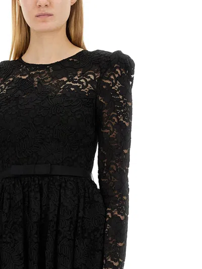 Shop Self-portrait Longuette Dress In Black