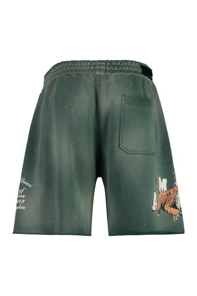 Shop Amiri Cotton Bermuda Shorts In Green