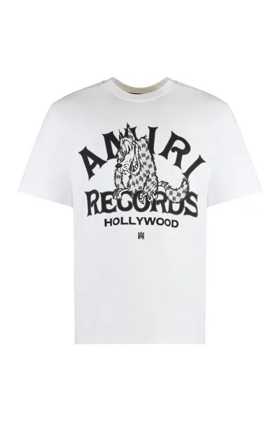 Shop Amiri Cotton Crew-neck T-shirt In White