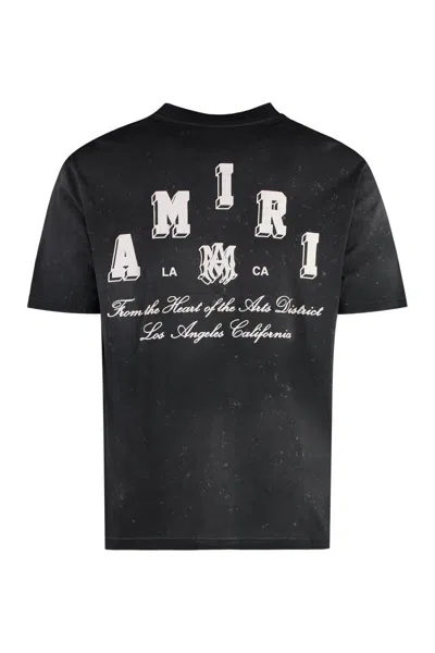 Shop Amiri Cotton Crew-neck T-shirt In Black