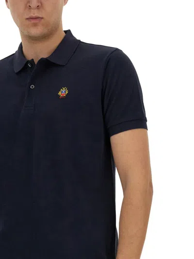 Bally Cotton Logo Piquet Polo In Blue