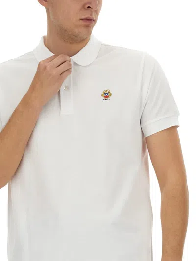 Shop Bally Polo With Logo In White