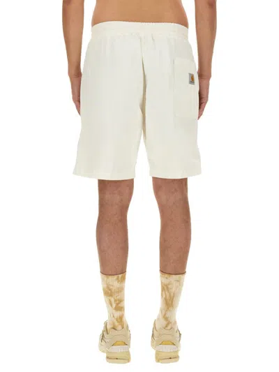Shop Carhartt Wip Cotton Bermuda Shorts In White