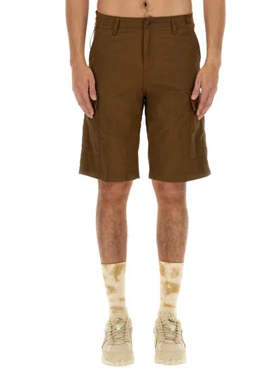 Shop Carhartt Wip Cotton Bermuda Shorts In Brown