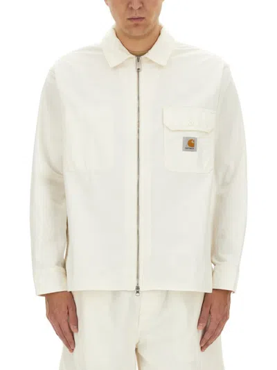 Shop Carhartt Wip Jacket With Logo In White