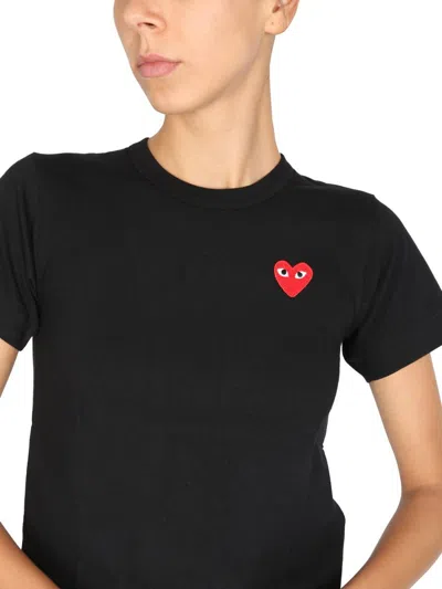 Shop Comme Des Garçons Play Jersey T-shirt In Black