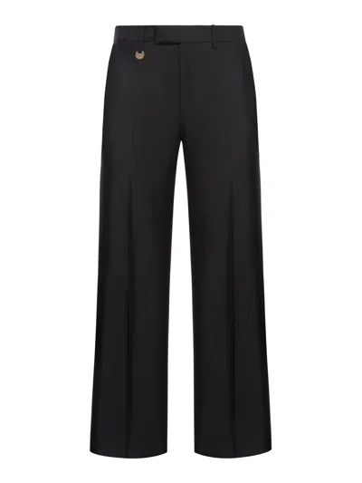 Shop Burberry Tailored Trousers In Wool And Silk In Black