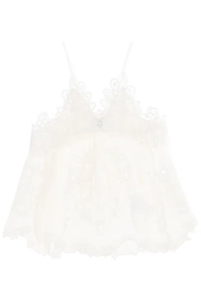 Shop Isabel Marant "victoria Lace Top With Elegant In Bianco