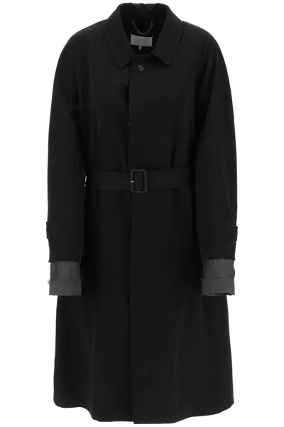 Shop Maison Margiela "trench Coat With Discreet In Nero