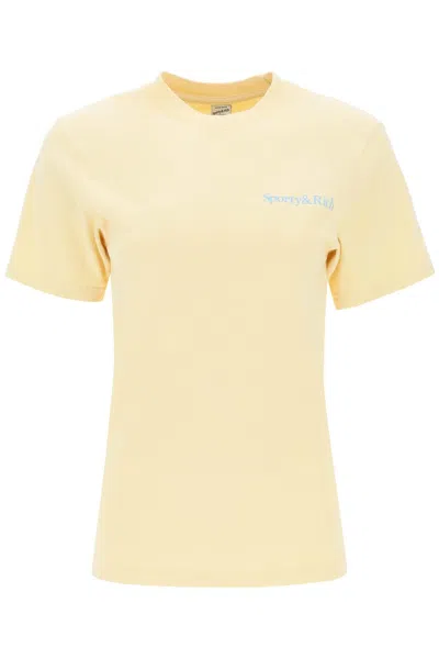 Shop Sporty And Rich 'health Is Wealth' T-shirt In Giallo