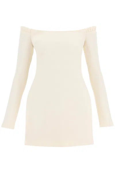 Shop Khaite 'octavia' Wool Mini Dress In Bianco